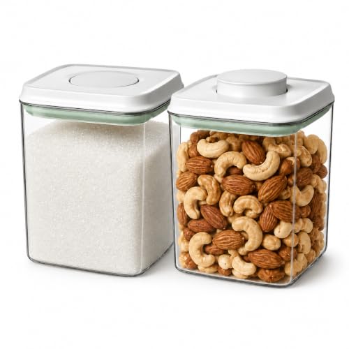 2-Pack 2.8 Qt Airtight Food Storage Containers, Stackable Pop Lids