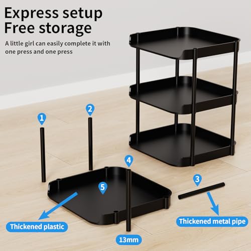 6 Tier Vertical Narrow Shoe Rack, Stackable Tall Skinny Shoerack, Compact Single Shoes Storage Tower for Slim Space, Corner Plastic Shelves, for Hallways, Entryway, Bedrooms Organizer, Black - view 5
