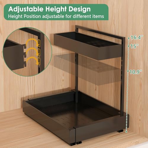 Under Sink Organizer, L-Shaped Pull Out Cabinet Rack for Kitchen - view 4