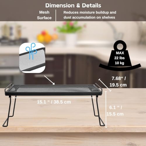 Stackable Cabinet Shelf Organizer, Set of 2 Metal Shelves (Black) - view 3
