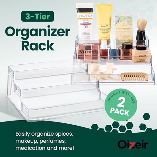 Clear Acrylic 3-Tier Spice Rack, Cabinet Pantry Organizer - view 2