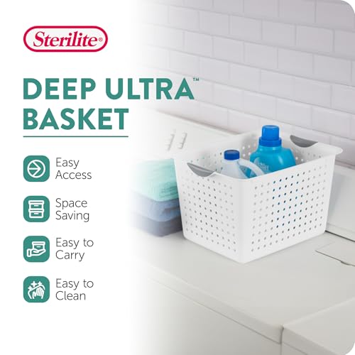 Deep Ultra Basket, Open Top Plastic Storage Organizer, 12-Pack - view 2