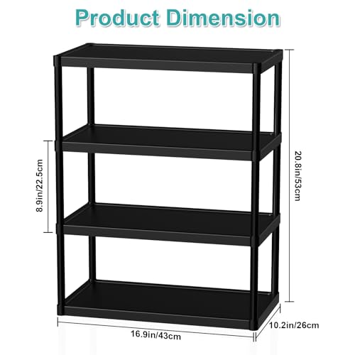4 Tier Double Row Small Shoe Rack, Slim Plastic Shoes Stand - view 3