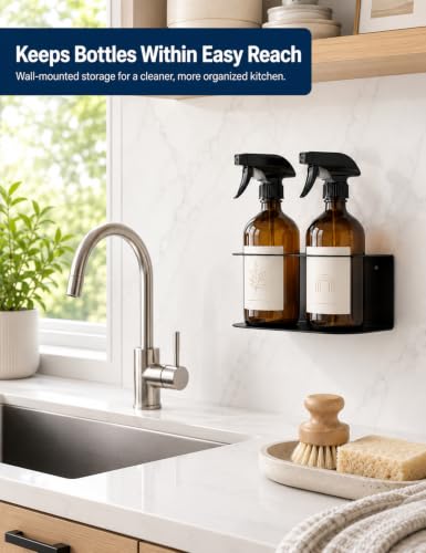 2 Pack Spray Bottle Holder Wall Mount, Steel Easy Install with Hardware - view 6