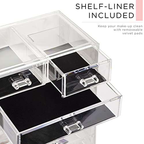 Makeup Organizer, 6-Drawer Acrylic 2-Piece Set (Marble Print) - view 6