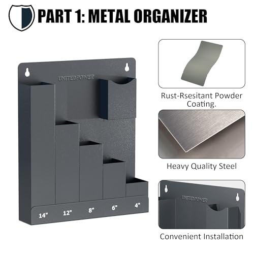Cable Tie Holder, Wall Mount Storage Rack Organizer for Workshop, Shed, Garage, Home, Fit Various Lengths Zip Tie - view 3