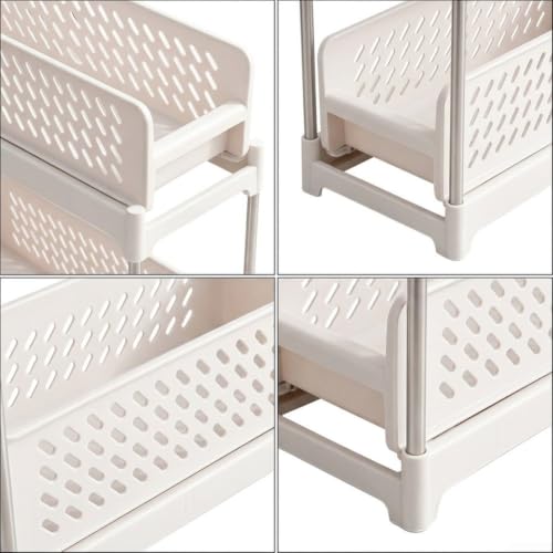 Bathroom Under-Sink Organizer, 2-Tier Pull-Out Rack, 47x16x17 cm, White - view 7