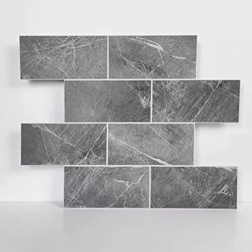10PCS Charcoal Gray Peel and Stick Backsplash Tile for Kitchen Wall