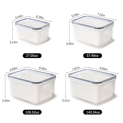 4 Pack Fresh Food Storage Containers, Fruit Organizer for Refrigerator - view 4