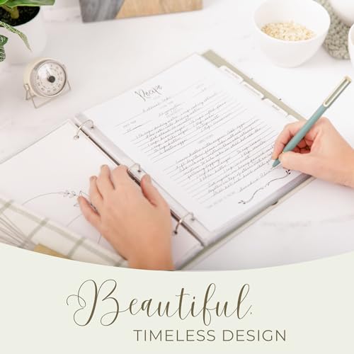 Recipe Binder with Plastic Sleeves | Recipe Book to Write in Your Own 8.5x11 3 Ring Blank Cookbook Binder Organizer | Bridal Shower Gift | Family Heirloom | Family Owned Brand - view 3