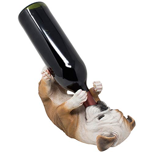 Thirsty English Bulldog Wine Bottle Holder Statue Display Stand Decorative Centerpiece for Bar or Kitchen Counter Décor As Gifts for Dog Lovers - view 4