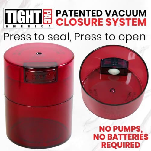 Tightvac 1/2 to 3 oz Patented Vacuum Sealed Airtight Container, Red Tint - view 5