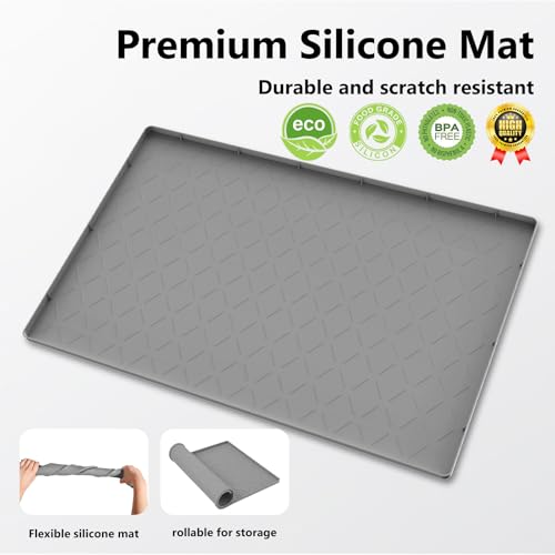 Under Sink Mat Kitchen Waterproof, Silicone Sink Tray 22"X34" - view 2