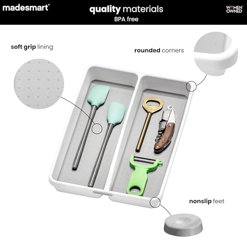 Classic 2 Compartment Compact Utensil Tray, White - view 5