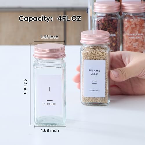 24 Pcs Glass Spice Jars with Labels, Seasoning Containers with Metal Lids - view 2