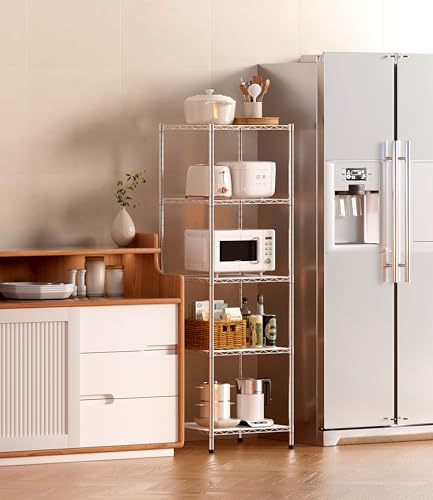 Heavy Duty 5 Tier Wire Shelving Unit, 18x18x59-inches 5 Shelves Storage Rack, Metal Shelving with Thicken Steel Tube, NSF Certified, Chrome - view 4