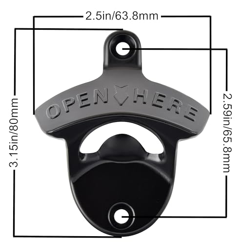 2 Packs Stainless Beer Bottle Cap Opener Wall Mounted Black - view 4