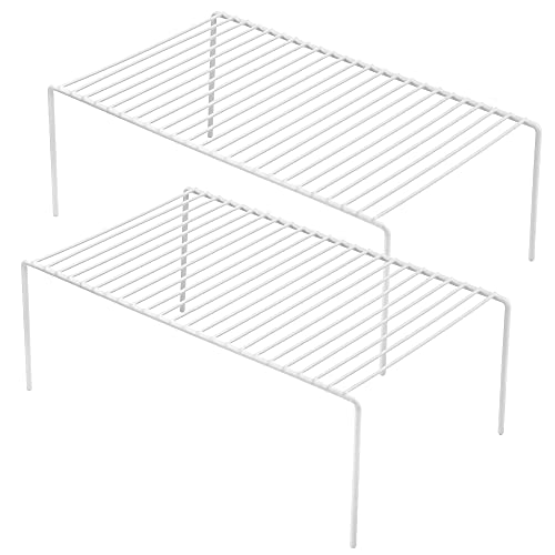 Large (15.7 x 9. 4 Inch) Cabinet Storage Shelf Rack, Rustproof Kitchen Counter and Cabinet Shelf, Storage Rack Organizer for Kitchen, Fridge, Cabinet, Bathroom, Set of 2