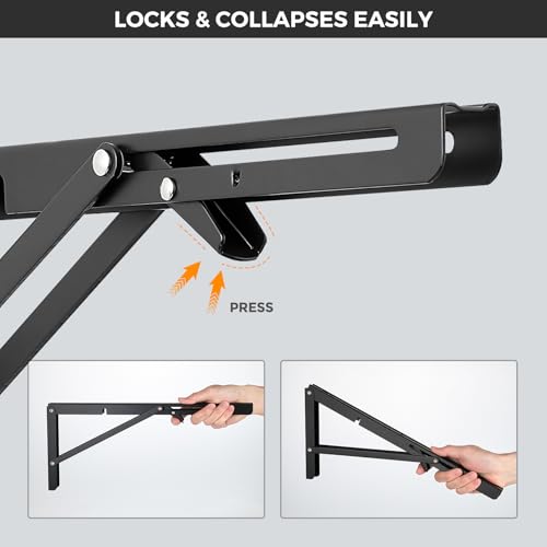 Matte Black Folding Shelf Brackets, 12 Inch, 2 Pack - view 3