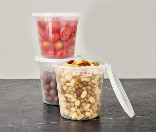 24 OZ Plastic Deli Containers With Lids, 50 Pack - view 5