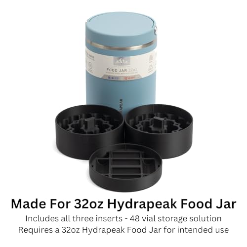 3ml Peptide Storage Inserts for Hydrapeak 32oz Food Jar - Holds 48 Vials, Ideal Vial Storage Solution for Fridge or Freezer, Made in America - view 2