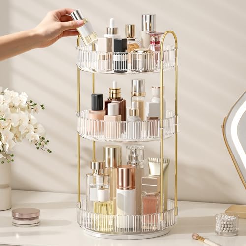 360° Rotating Makeup Organizer, Large Capacity Skincare & Cosmetics Storage - view 4