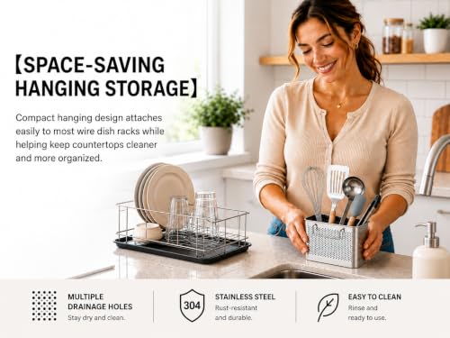 SUS 304 Silverware Basket for Dish Rack, Hanging Utensil Holder - view 7