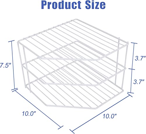 3-Tier Corner Shelf Counter and Cabinet Organizer -Countertop Organizer - Cabinet Corner Rack for Plate - Cabinet & Pantry Kitchen Organization (White) - view 3