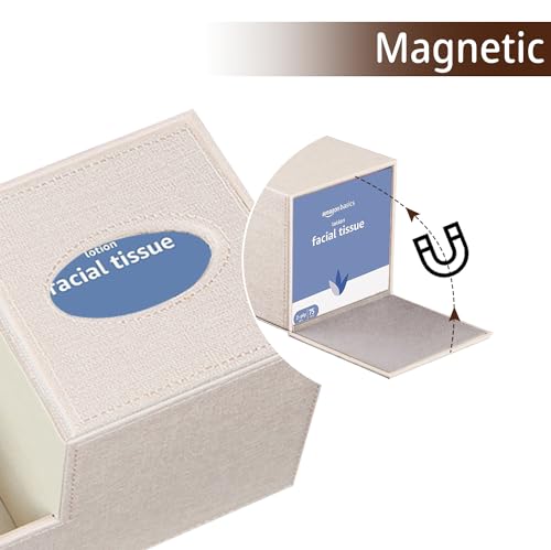 PU Leather Square Tissue Box Cover - Multi-Functional Tissue Box Holder - view 4