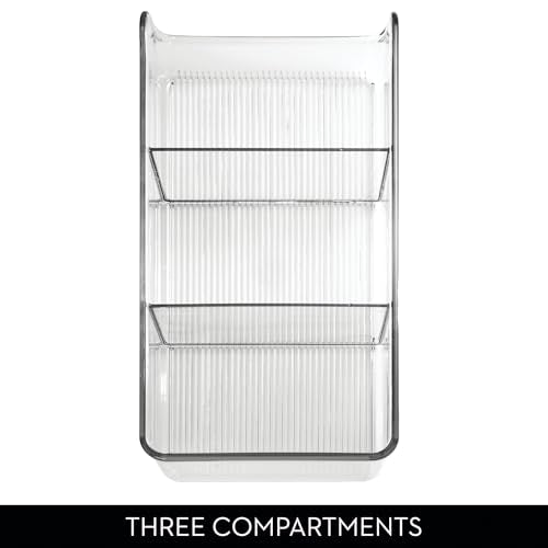 Stackable 3-Section Divided Storage Bin, Clear - view 5