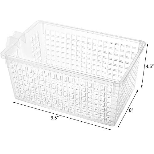 4 Pack Plastic Storage Bins with Handle, BPA-Free Kitchen Pantry Cabinet Refrigerator Food Storage Organizer for Snacks, Food, Produce, Pasta - view 3