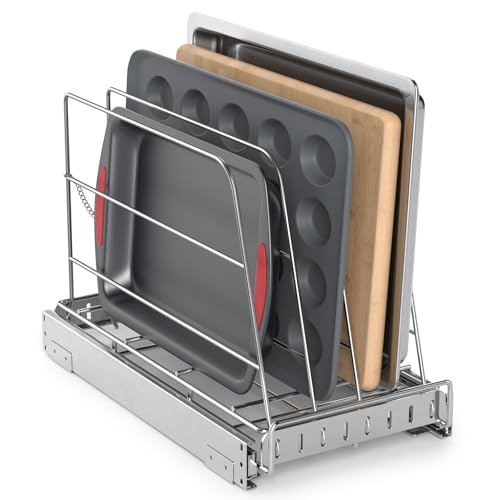 Pull Out Cabinet Organizer for Cutting Board, Cookie Sheet, Baking Sheet
