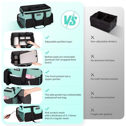 Large Wearable Cleaning Caddy Bag with Handles, Blue Green - view 5