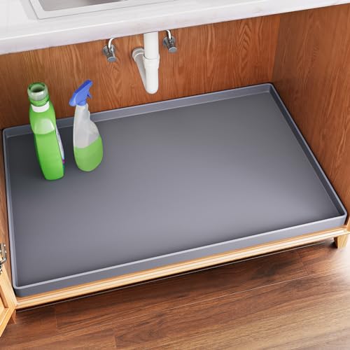 Waterproof Under Sink Mat, 34" x 22", Dark Gray