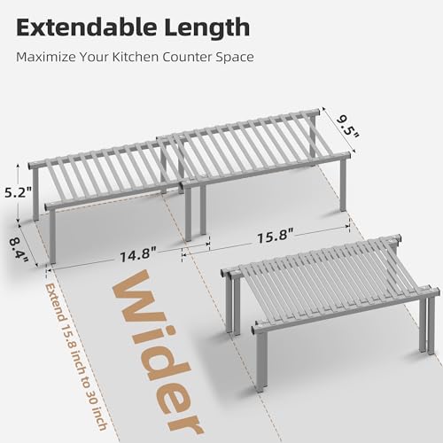 Expandable Cabinet Organizer Shelf, Set of 4, Gray - view 2