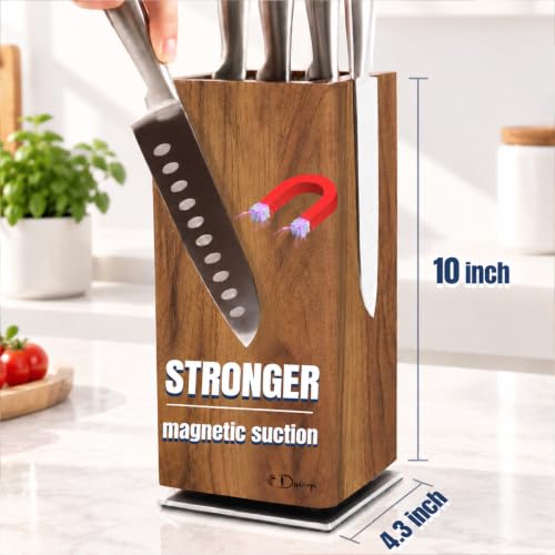 Magnetic knife block without knives 360° rotatable knife holder stand - view 4