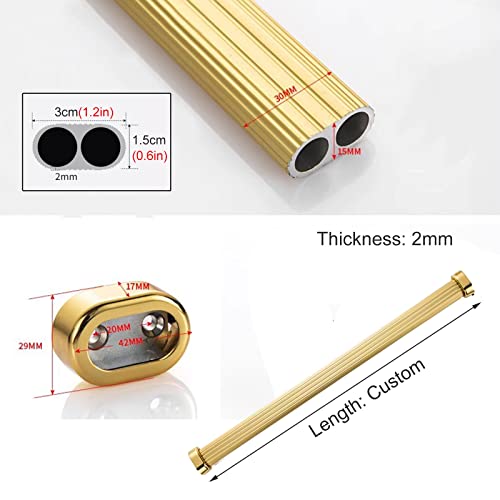 Heavy Duty Metal Wardrobe Poles - Wall Mounted Clothes Hanger Rods, Oval Clothing Organizer Rack System, Durable Garment Storage for Home & Closet Solutions - view 3