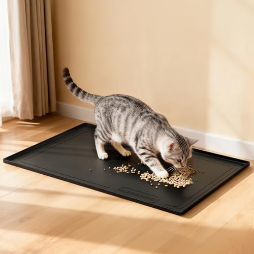 Under Sink Mat 31 X 22, Waterproof Silicone Cabinet Kitchen Liner, Black - view 6