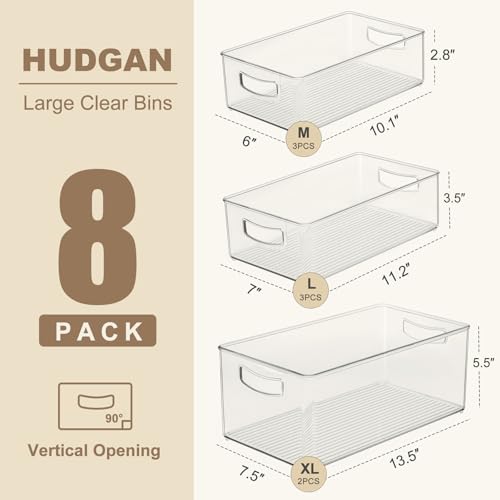 8 Pack Freezer Organizer Bins,Stackable,Clear Bins for Fridge,Pantry - view 4