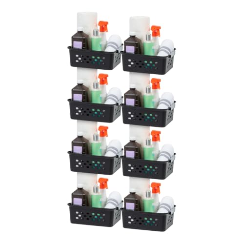 Small Storage Organizer Baskets, 8 Pack for Home Storage, Black