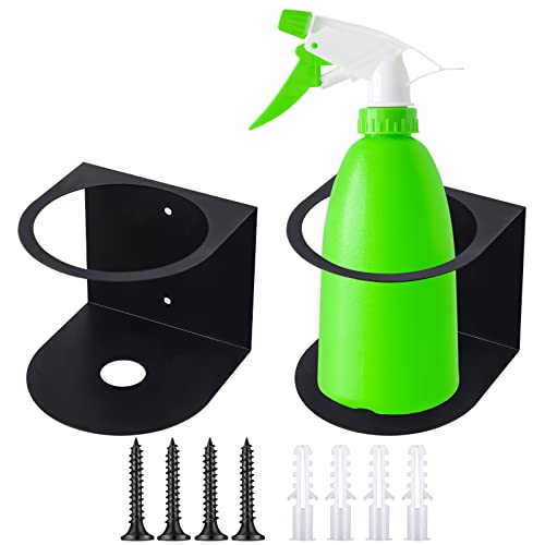 2 Pcs Spray Bottle Holder Wall Mount Stainless Steel Holder, Black