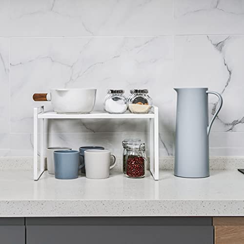 Cabinet Shelf Organizer, Pantry Shelf Rack, White 16.1x10.6x9.5 - view 2