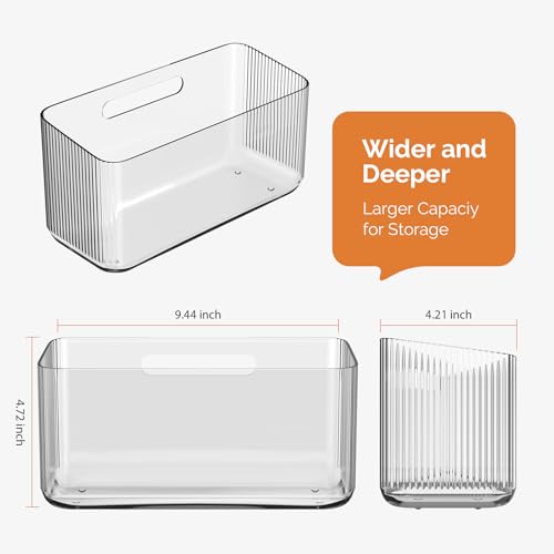 4 Pack Over Cabinet Organizer Storage Lid Organizer Caddy Space Saver No Drilling Adhesive Hook Over Door Organizer, Transparent - view 5