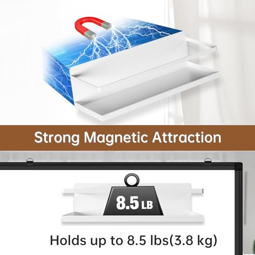 Magnetic Spice Rack for Refrigerator, Magnetic Fridge Shelf for Kitchen Spice Organizer, Spice Rack Wall Mount, Fridge Organizers and Storage (2, White) - view 6