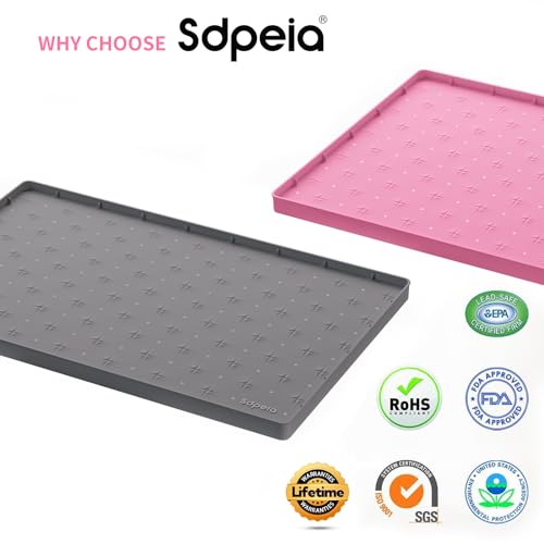 Under Sink Mat 22"×19" Waterproof Silicone Cabinet Liner & Sink Protector for Kitchen & Bathroom, Multi-Purpose Organizers Tray for Pets, Laundry, Cat Litter Mat,Gray - view 2
