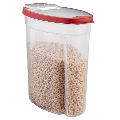 Flex and Seal Cereal Keeper, 1.5 Gallon, BPA-Free, Clear with Red Lid, Airtight