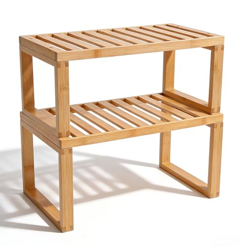 Kitchen Cabinet Organizer Shelf to Eliminate Clutter, Space-Saving Shelf Organizer, Pantry organizers and storage, Compact Spice Rack Organizer for Cabinet (2, W11.8″)