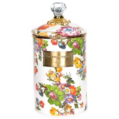 Enamel Canister, Large, White Flower Market