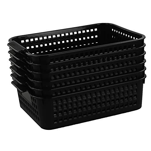 6-Pack Rectangular Plastic Desk Organizer, Multi-use Storage Basket