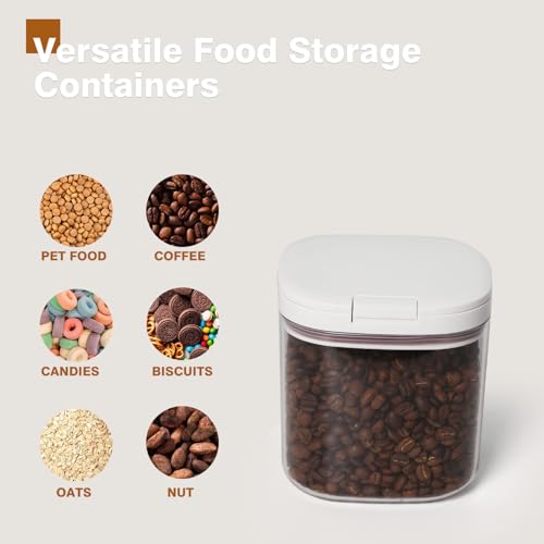 1 Qt Pop-Top Cereal Storage Container, White - view 3